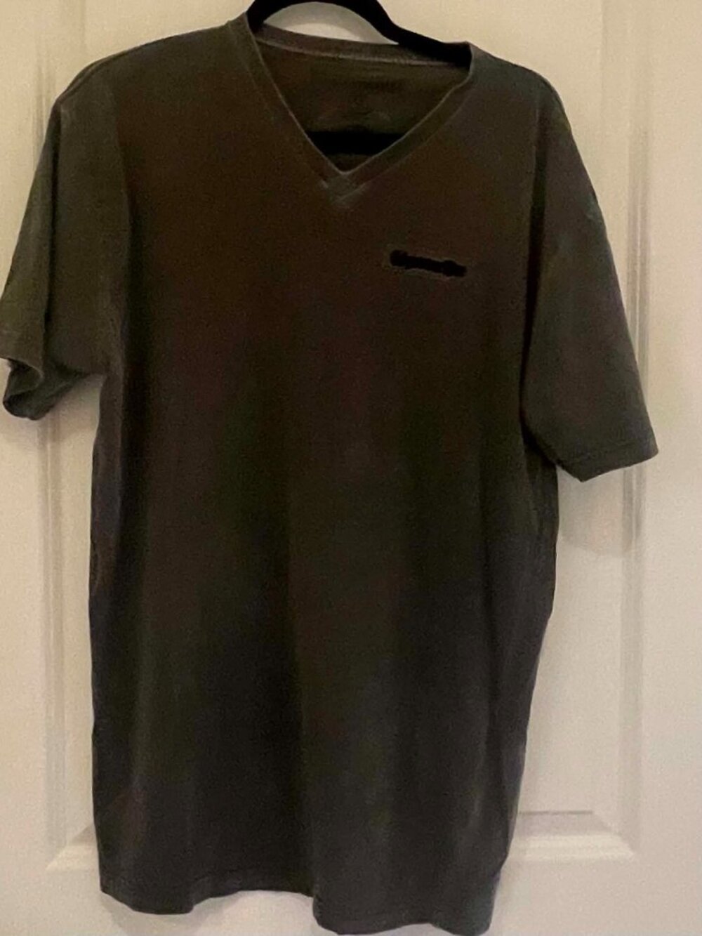 JAGERMEISTER Charcoal Gray Men’s V Neck Short Sleeve Shirt